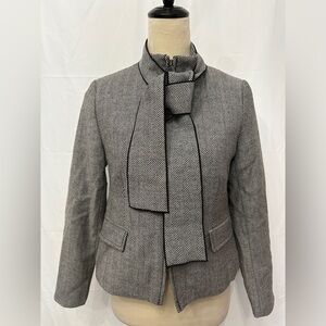 BANANA REPUBLIC Wool Blend Herringbone Jacket Removable Neck Tie NWT Size 2P